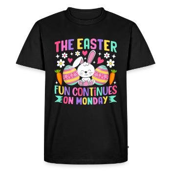 Easter fun continues on Easter Monday Bunny - Men's Premium Organic T-Shirt - black - Front - Nico (187cm)