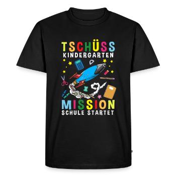 Bye Bye Kindergarten Mission School Starts - Men's Premium Organic T-Shirt - black - Front - Nico (187cm)