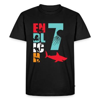 Enfin 7 Poissons-requins - T-shirt Premium bio Homme - noir - Devant - Nico (187cm)