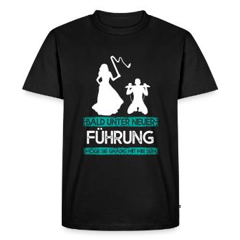 Soon under new management - Men's Premium Organic T-Shirt - black - Front - Nico (187cm)