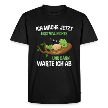 Je ne fais rien, alors j’attendrai Tortue - T-shirt Premium bio Homme - noir - Devant - Nico (187cm)