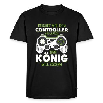 Hand Me The Controller King Console Gamer - T-shirt Premium bio Homme - noir - Devant - Nico (187cm)