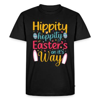 Joyeuses Pâques avec le lapin de Pâques - T-shirt Premium bio Homme - noir - Devant - Nico (187cm)