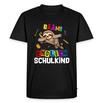 Bääm enfin l’inscription à l’école de paresseux - T-shirt Premium bio Homme - noir - Devant - Nico (187cm)