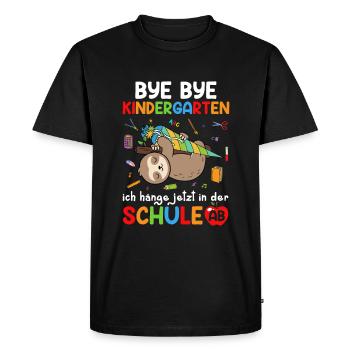 Bye Bye Kindergarten I'm Hanging In School Now - Men's Premium Organic T-Shirt - black - Front - Nico (187cm)
