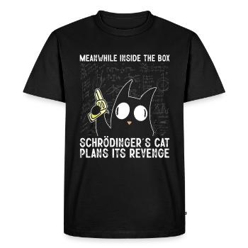 Meanwhile Inside The Box Schrödinger Cat - Men's Premium Organic T-Shirt - black - Front - Nico (187cm)