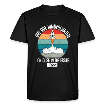 Bye bye la maternelle, je m’envole pour la 1ère année - T-shirt Premium bio Homme - noir - Devant - Nico (187cm)