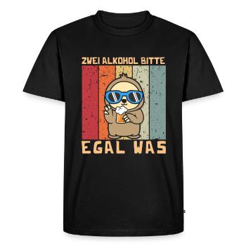 Two alcohols please no matter what sloth - Men's Premium Organic T-Shirt - black - Front - Nico (187cm)