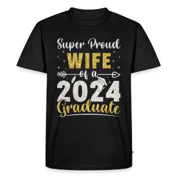 Fière épouse d’un étudiant diplômé de l’université 2024 - T-shirt Premium bio Homme - noir - Devant - Nico (187cm)