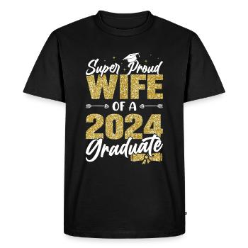 Fière épouse d’un étudiant diplômé de l’université 2024 - T-shirt Premium bio Homme - noir - Devant - Nico (187cm)