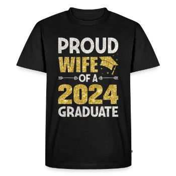 Fière épouse d’un étudiant diplômé de l’université 2024 - T-shirt Premium bio Homme - noir - Devant - Nico (187cm)