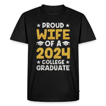 Fière épouse d’un étudiant diplômé de l’université 2024 - T-shirt Premium bio Homme - noir - Devant - Nico (187cm)