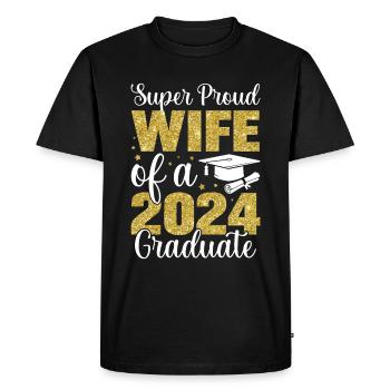 Fière épouse d’un étudiant diplômé de l’université 2024 - T-shirt Premium bio Homme - noir - Devant - Nico (187cm)