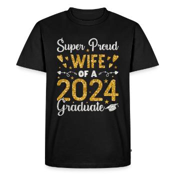 Fière épouse d’un étudiant diplômé de l’université 2024 - T-shirt Premium bio Homme - noir - Devant - Nico (187cm)