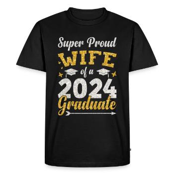 Fière épouse d’un étudiant diplômé de l’université 2024 - T-shirt Premium bio Homme - noir - Devant - Nico (187cm)