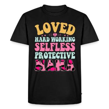 Maman Fête des mères aimée, altruiste, protectrice - T-shirt Premium bio Homme - noir - Devant - Nico (187cm)