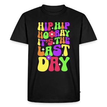 Dernier jour d’école Remise des diplômes Vacances d’été Elèves - T-shirt Premium bio Homme - noir - Devant - Nico (187cm)