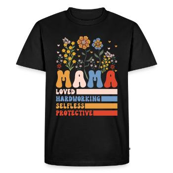 Maman Fête des mères aimée, altruiste, protectrice - T-shirt Premium bio Homme - noir - Devant - Nico (187cm)