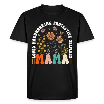 Maman Fête des mères aimée, altruiste, protectrice - T-shirt Premium bio Homme - noir - Devant - Nico (187cm)
