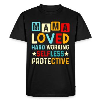 Maman Fête des mères aimée, altruiste, protectrice - T-shirt Premium bio Homme - noir - Devant - Nico (187cm)