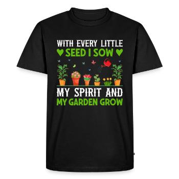 Jardiner avec chaque graine, je voyais mon - T-shirt Premium bio Homme - noir - Devant - Nico (187cm)