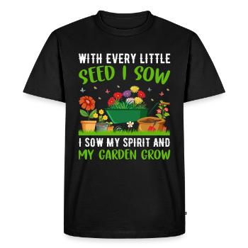 Jardiner avec chaque graine, je voyais mon - T-shirt Premium bio Homme - noir - Devant - Nico (187cm)
