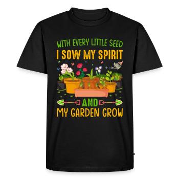 Jardiner avec chaque graine, je voyais mon - T-shirt Premium bio Homme - noir - Devant - Nico (187cm)