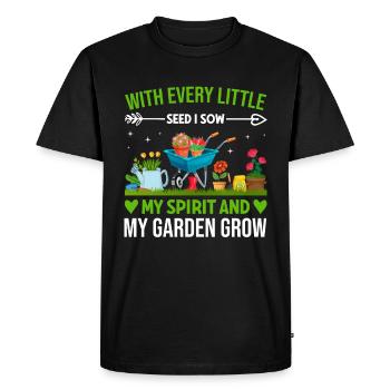 Jardiner avec chaque graine, je voyais mon - T-shirt Premium bio Homme - noir - Devant - Nico (187cm)