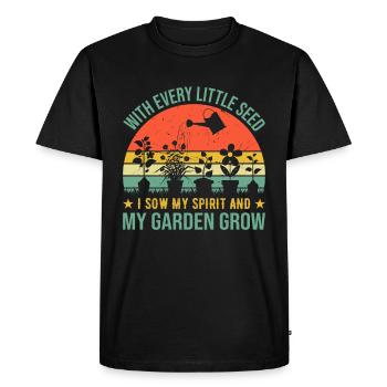 Jardiner avec chaque graine, je voyais mon - T-shirt Premium bio Homme - noir - Devant - Nico (187cm)