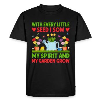 Jardiner avec chaque graine, je voyais mon - T-shirt Premium bio Homme - noir - Devant - Nico (187cm)
