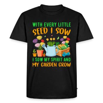 Jardiner avec chaque graine, je voyais mon - T-shirt Premium bio Homme - noir - Devant - Nico (187cm)