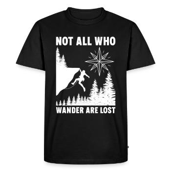 Randonnée - tous les randonneurs ne sont pas perdus ! - T-shirt Premium bio Homme - noir - Devant - Nico (187cm)