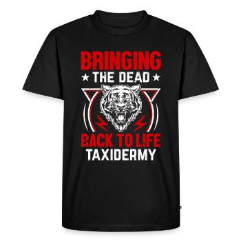 Taxidermie - Les taxidermistes ramènent les morts à la vie - T-shirt Premium bio Homme - noir - Devant - Nico (187cm)