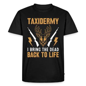 Taxidermie : Je ramène le défunt Beck à la vie - T-shirt Premium bio Homme - noir - Devant - Nico (187cm)