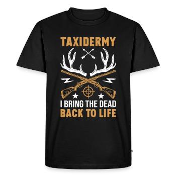 Trophée de chasse à la taxidermie - Ramener les morts à la vie - T-shirt Premium bio Homme - noir - Devant - Nico (187cm)