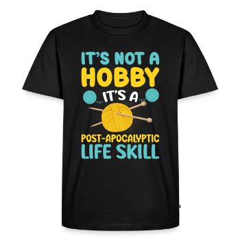 Le tricot est un mode de vie - T-shirt Premium bio Homme - noir - Devant - Nico (187cm)