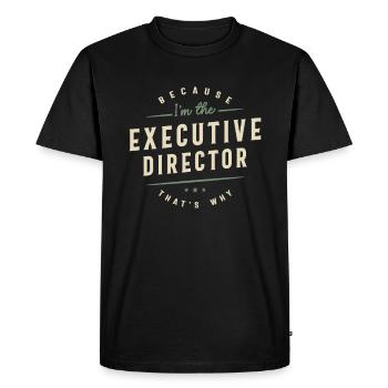Proud Executive Director - Men's Premium Organic T-Shirt - black - Front - Nico (187cm)