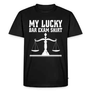 My luck at the bar exam - Men's Premium Organic T-Shirt - black - Front - Nico (187cm)