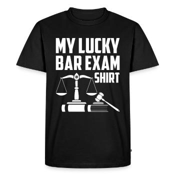 My luck at the bar exam - Men's Premium Organic T-Shirt - black - Front - Nico (187cm)