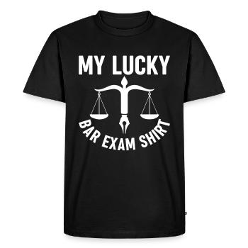 My luck at the bar exam - Men's Premium Organic T-Shirt - black - Front - Nico (187cm)