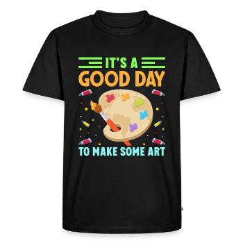Artists - A good day to make art - Men's Premium Organic T-Shirt - black - Front - Nico (187cm)