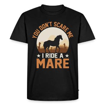 Vous ne me faites pas peur, je monte une jument ! - T-shirt Premium bio Homme - noir - Devant - Nico (187cm)