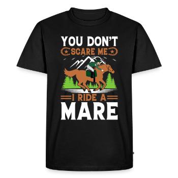 Vous ne me faites pas peur, je monte une jument ! - T-shirt Premium bio Homme - noir - Devant - Nico (187cm)