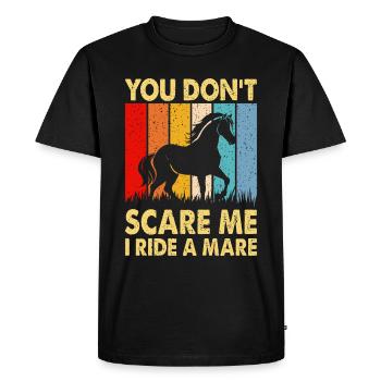 Vous ne me faites pas peur, je monte une jument ! - T-shirt Premium bio Homme - noir - Devant - Nico (187cm)
