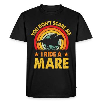 Vous ne me faites pas peur, je monte une jument ! - T-shirt Premium bio Homme - noir - Devant - Nico (187cm)