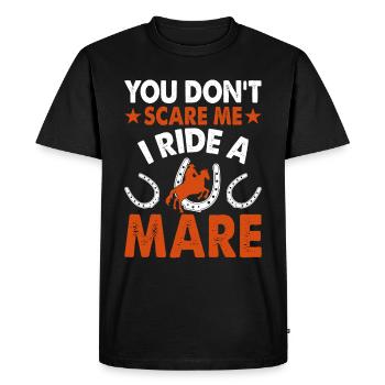 Vous ne me faites pas peur, je monte une jument ! - T-shirt Premium bio Homme - noir - Devant - Nico (187cm)