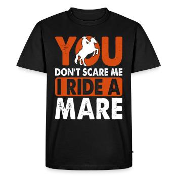 Vous ne me faites pas peur, je monte une jument ! - T-shirt Premium bio Homme - noir - Devant - Nico (187cm)