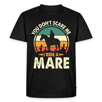 Tu ne me fais pas peur, je monte une jument - T-shirt Premium bio Homme - noir - Devant - Nico (187cm)