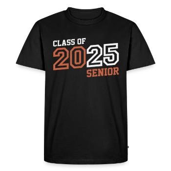Senior 2025 Class of 25 Graduation Back to School - Men's Premium Organic T-Shirt - black - Front - Nico (187cm)