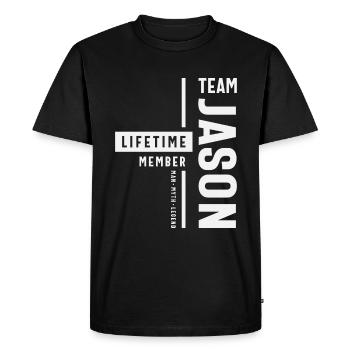 Membre à vie de l’équipe Jason Funny Name Jason - T-shirt Premium bio Homme - noir - Devant - Nico (187cm)